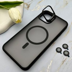 قاب گوشی  متال کیس Metal اورجینال CASE PROمدلBRACKET طرح پشت طلق مات دور سیلیکونی استندشو فلزی مگ سیف دار محافظ لنزدار(سایر مدل سامسونگ )